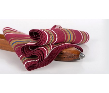 comprar faja seda rayada granate